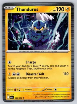 Thundurus 033/086 Holo Rare Black Bolt Pokemon Holo Near Mint - Image 1