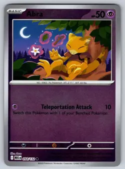 Abra 054/132 Common Mega Evolution Pokemon Reverse Holo Near Mint - Image 1