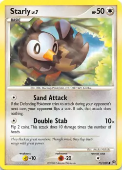 STARLY 75/100 - COMMON NON-HOLO - DP Stormfront - 2008 Pokemon CARD - NM - Image 1