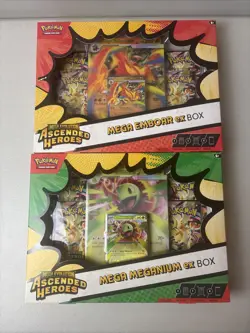 Pokemon TCG Mega Evolution Ascended Heroes 2 Box Lot Meganium/Emboar BOX DAMAGE - Image 1