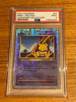 LOW POP 2002 POKEMON Legendary Collection Abra Reverse Foil Holo PSA 9 - Image 1