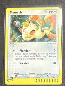 Pokemon Meowth #013 Black Star Promo Holo EX Era Lightly Played + - Image 1