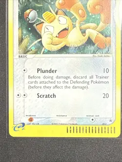 Pokemon Meowth #013 Black Star Promo Holo EX Era Lightly Played + - Image 2
