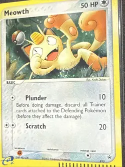 Pokemon Meowth #013 Black Star Promo Holo EX Era Lightly Played + - Image 4