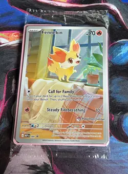 Pokemon TCG Fennekin 080 Black Star Promo Pokemon Center Stamp Sealed - Image 1