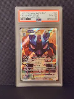 Pokemon TCG Lucario VSTAR Crown Zenith Elite Trainer Box Promo #SWSH291 PSA 10 - Image 1
