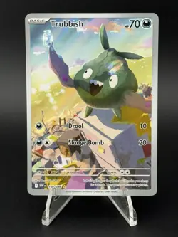 TRUBBISH 140/086 ILLUSTRATION RARE WHITE FLARE POKEMON NM - Image 1