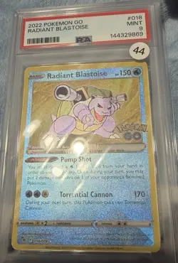 Pokemon TCG Radiant Blastoise 018/078 Pokemon GO Holo Radiant Rare PSA 9 2022 - Image 1