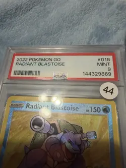 Pokemon TCG Radiant Blastoise 018/078 Pokemon GO Holo Radiant Rare PSA 9 2022 - Image 2