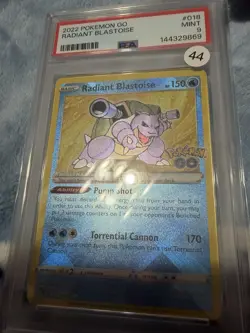 Pokemon TCG Radiant Blastoise 018/078 Pokemon GO Holo Radiant Rare PSA 9 2022 - Image 3