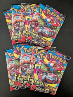 Pokemon TCG Mega Evolution Base Set Booster Pack Lot of 12 - Factory Sealed - Image 1