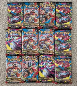 Pokemon TCG Mega Evolution Base Set Booster Pack Lot of 12 - Factory Sealed - Image 2