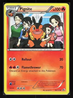 Pignite Uncommon Pokemon Legendary Treasures 26/113 LP - Image 1