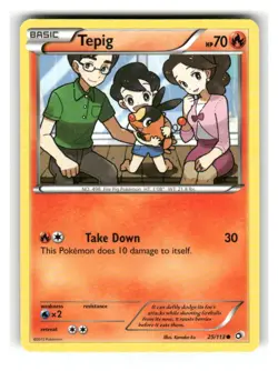 Tepig 25/113 Common Legendary Treasures Pokemon Moderately Played - Image 1