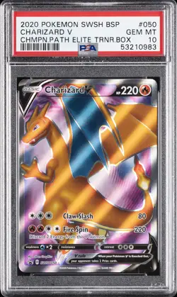 2020 POKEMON SWSH BLACK STAR PROMO #050 CHARIZARD V PSA 10 - Image 1