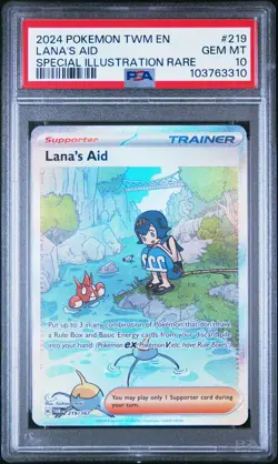 2024 POKEMON TWM EN-TWILIGHT MASQUERADE #219 LANA'S AID PSA 10 - Image 1