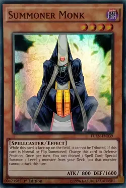 FUEN-EN039 SUMMONER MONK SUPER RARE 1ST EDITION YuGiOh CARD - Image 1