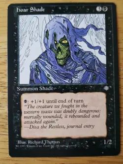 1x MTG Magic The Gathering Hoar Shade [Ice Age] VTG Collectible Trading Card - Image 1