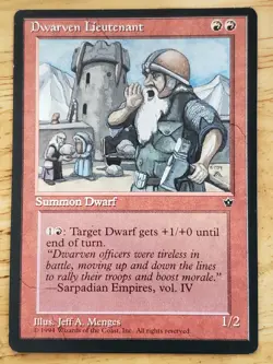 1x MTG Magic The Gathering Dwarven Lieutenant [Fallen Empires] Trading Card - Image 1