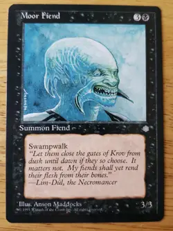 1x MTG Magic The Gathering Moor Fiend [Ice Age] VTG Collectible Trading Card - Image 1