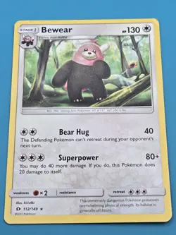 Pokemon Card: Bewear 112/149 Sun & Moon Base Set Rare MP - Image 1