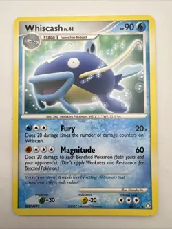 Pokemon - Wiscash 40/123 Diamond&Pearl Series Mysterious Treasures Rare Card - Image 1