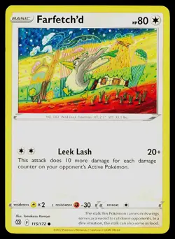 Pokemon Card Farfetch'd 115/172 Brilliant Stars Common - Image 1