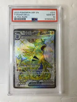 Pokemon Tyranitar ex Obsidian Flames 211/197 Ultra Rare 2023 #211 - PSA 10 - Image 1
