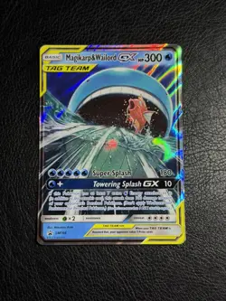 Magikarp & Wailord GX SM166 Full Art Tag Team Black Star Promo Pokemon M - Image 1