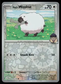 Hop's Wooloo 135/159 Common Journey Together Pokemon Reverse Holo Near Mint - Image 1