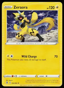 Zeraora 102/264 Rare Fusion Strike Pokemon Near Mint - Image 1