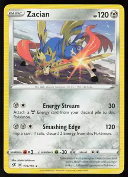 Zacian (Cracked Ice Holo) 139/192 Holo Holo Rare Deck Exclusives Pokemon NM - Image 1