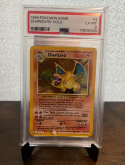 1999 Pokemon Base Set Charizard Holo PSA 6 4/102 - Image 1