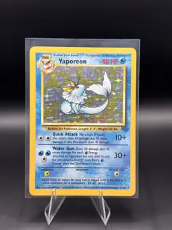 Pokemon TCG Vaporeon 12/64 Jungle Holo Rare 1999 Vintage WOTC - Image 1