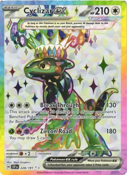 CYCLIZAR EX 228/191 ULTRA RARE SURGING SPARKS POKEMON NEAR MINT - Image 2