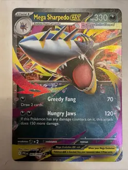 Pokemon Mega Sharpedo ex 061/094 Phantasmal Flames Double Rare Holo NM - Image 1