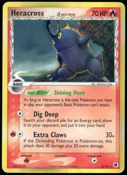 Pokemon TCG Heracross Dragon Frontiers 3/101 Holo Rare - HP - Image 1