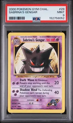 2000 Pokemon Gym Challenge 29 Sabrina's Gengar PSA 9 Mint - Image 1