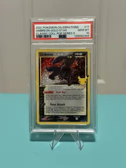PSA 10 Umbreon Gold Star Pokemon SWSH Celebrations 17/17 Holo Rare Pop Series 5 - Image 1