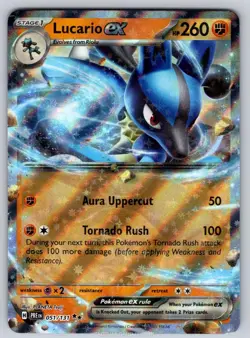 Lucario ex 051/131 Holo Double Rare Prismatic Evolutions Pokemon Holo Near Mint - Image 1