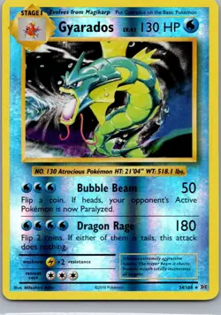 Gyarados 34/108 Holo Rare Evolutions Pokemon Reverse Holo Near Mint - Image 1