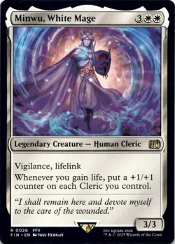 Minwu, White Mage Final Fantasy - Magic MTG NM - Image 1