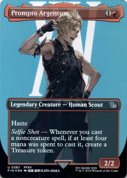 Prompto Argentum (Borderless Foil) Final Fantasy - Magic MTG NM - Image 1