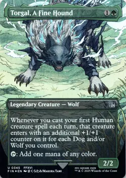 Torgal, A Fine Hound (Borderless Foil) Final Fantasy - Magic MTG NM - Image 1