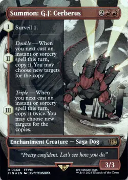 Summon: G.F. Cerberus (Borderless Foil) Final Fantasy - Magic MTG NM - Image 1