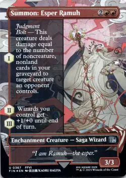 Summon: Esper Ramuh (Borderless Foil) Final Fantasy - Magic MTG NM - Image 1