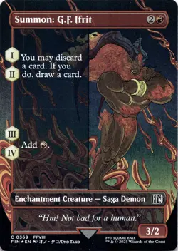 Summon: G.F. Ifrit (Borderless Foil) Final Fantasy - Magic MTG NM - Image 1