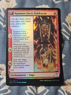 Kumano Faces Kakkazan / Etching of Kumano FOIL Kamigawa Neon Dynasty MTG Magic - Image 3