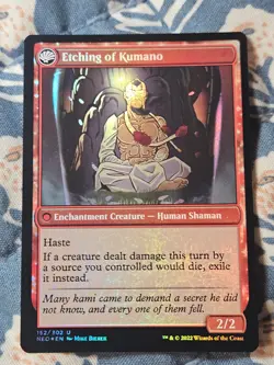 Kumano Faces Kakkazan / Etching of Kumano FOIL Kamigawa Neon Dynasty MTG Magic - Image 4