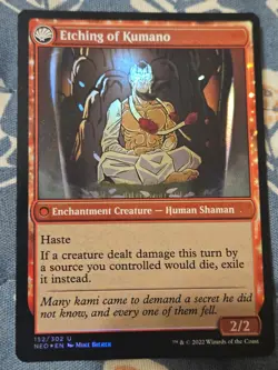 Kumano Faces Kakkazan / Etching of Kumano FOIL Kamigawa Neon Dynasty MTG Magic - Image 5